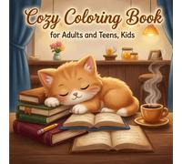 Cozy Cats Coloring Book for Adults and Teens, Kids: 50 Cute and Relaxing Cat Scenes for Stress Relief, Mindfulness, and Creative Fun
