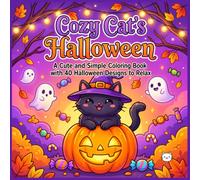 Cozy Cat's Halloween: A Cute and Simple Coloring Book with 40 Halloween Designs to Relax
