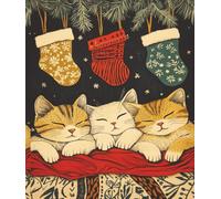 Cozy Cats Notebook: Journal Winter themed | Notebook For School, Work, College | Festive Notebook | 100 Pages | Large | Christmas Gift For Office