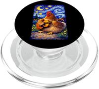 Cozy Chicken Playing Guitar Whimsical Art Music Farmer Hen PopSockets PopGrip para MagSafe