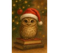 Cozy Christmas Cute Owl with Books: Beautiful Gift Notebook Journal for Friends and Family, Teens and Adults, School Booklet