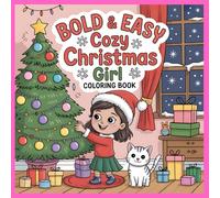 Cozy christmas girl bold and easy coloring book for girls kwaii girl coloring book