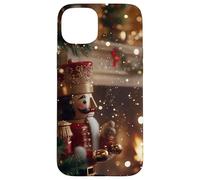 Cozy Christmas Night Cascanueces y Chimenea Vintage Holiday Carcasa para iPhone 15 Plus