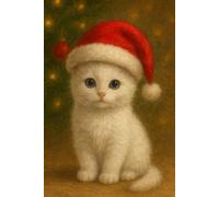 Cozy Christmas with Cute White Kitten: Beautiful Gift Notebook Journal for Friends and Family, Teens and Adults, School Booklet