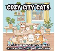 Cozy City Cats: Gentle Urban Moments with Adorable Cats in Big, Bold, Easy-to-Color Scenes (Coloring Book)