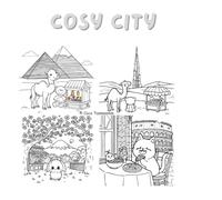 Cozy City: Coloring Book for Adults and Teens Featuring Super Cute Animal Characters with Easy and Simple Designs for Relaxation
