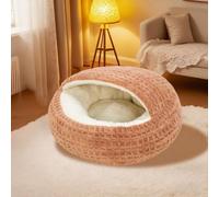 Cozy Cocoon - Cama para perros pequeños y medianos, con capucha para perros pequeños y medianos, nido de madriguera cubierta de felpa esponjosa con tela lavable y base antideslizante, cama acogedora