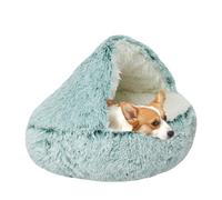 Cozy Cocoon Pet Bed for Dog,Round Velvet Fluffy Hooded Cave,Self Warming Soft Plush Donut Calming Pet Bed,Dog Beds for Small Dogs with Anti-Slip Bottom,Waterproof & Washable (Gradient Green, Medium)
