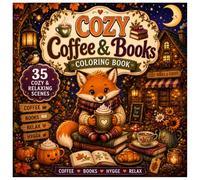 Cozy Coffee & Books Coloring Book: 35 Relaxing Coloring Pages Filled with Cozy Cafés, Bookstores, Reading Nooks, Warm Drinks, Hygge Moments & Cottagecore Comfort