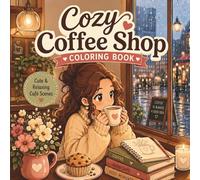 Cozy Coffee Shop Coloring Book: Cute and Relaxing Café Scenes, Rainy Coffeehouse Moments, Sweet Treats and Cozy Vibes | Stress Relief Cozy Girl Coloring Pages for Adults (30 Page Studio)