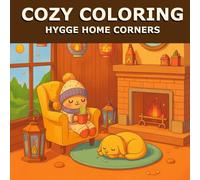 Cozy Coloring - Hygge Home Corners: Coloring Book for Adults, Teens and Children - Featuring Cute Characters with Easy and Simple Designs for Relaxation