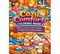 Cozy Comfort Coloring Book: Bold and Easy Cute Scenes for Relaxation and Stress Relief