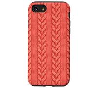 Cozy Coral Knit Print Pattern Phone Winter Aesthetic Carcasa para iPhone SE (2020) / 7/8