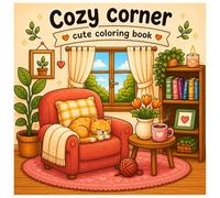 Cozy Corner bold and easy Coloring Book for Adults and Kids: Cute and Comfy designs with Cozy & Hygge Rooms, Cute Animal Characters, Café Corners, ... Scenes and more, simple and easy drawings.