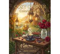 Cozy Corner Coloring Book: 15 Relaxing Cottagecore, Reading Nook, Fireplace, Tea Time & Hygge Home Scenes for Stress Relief and Creative Relaxation