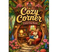 Cozy Corner Coloring Book: 50 Cozy Home Spaces, Warm Kitchens, Charming Cafés & Reading Nooks