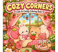 Cozy Corners: Cute and Comfy Coloring Book with Charming Nooks, Hygge Spaces and Peaceful Everyday Moments for Adults and Teens, Stress Relief and Relaxation
