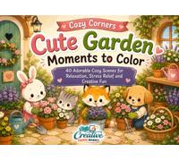Cozy Corners Cute Garden Moments to Color: A Cute Cozy Coloring Book with 40 Adorable Garden Scenes for Adults, Teens, Stress Relief and Relaxation