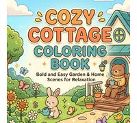 Cozy Cottage Coloring Book: Bold & Easy Garden and Home Scenes for Relaxation