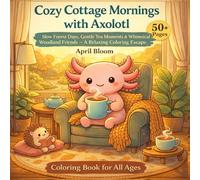 Cozy Cottage Mornings with Axolotl Aesthetic colouring books for all ages: Slow Forest Days, Gentle Tea Moments & Whimsical Woodland Friends - A Relaxing Coloring Escape | 50+ Designs