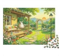 Cozy Cottage Puzzles 1000 Piezas Papel Reciclado Fairy Tale Garden Adultos Puzzles Developing Boy & Girl‘s Intelligence Juego Educativo for Family 70x50cm/1000pcs