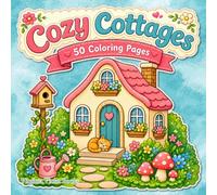 Cozy Cottages Coloring Book: 50 Charming Cottage Scenes with Gardens, Woodland Homes, Seaside Cottages, Whimsical Tiny Homes, Flowers & More