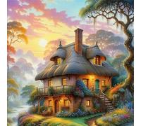 Cozy Country Cottage 1000 Piece Jigsaw Puzzles for Adults 65x65cm, Adult Jigsaw Puzzles 1000 Pieces, Challenging&Brainteasing Puzzle Family Games, Beautiful Decoration Puzzle