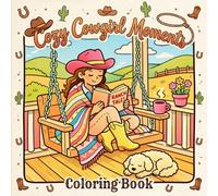 Cozy Cowgirl Moments Coloring Book: 40 Adorable Western Lifestyle Coloring Pages Featuring Horses, Ranch Life, Cozy Cabins, Gardening, Cute & Relaxing Pages To Color For Teens & Adults