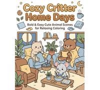 Cozy Critter Home Days: Bold & Easy Cute Animal Scenes for Relaxing Coloring