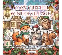 Cozy Critter Winter Village: A Cute Coloring Book with Woodland Animals, Cottages, Snowy Village Scenes, Holiday Shops, and Festive Charm