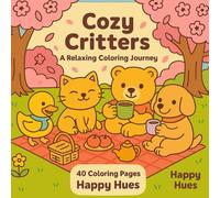 Cozy Critters: A Relaxing Coloring Journey: Adorable Bear, Cat, Dog & Duck Scenes for Stress Relief and Fun