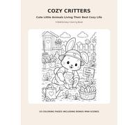 Cozy Critters: Cute Animals Living Their Best Cozy Life - A Bold & Easy Coloring Book for Relaxation and Fun