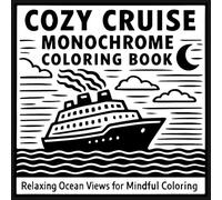 Cozy Cruise Monochrome Coloring Book: Relaxing Ocean Views for Calm and Creativity