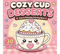 Cozy Cup Desserts Coloring Book: Cute & Relaxing Coloring Book with Cozy Treat Designs | Bold & Easy Pages for Kids Ages 4-8