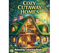 Cozy Cutaway Homes Coloring Book for Adults: Detailed Cutaway House Interiors, Warm Miniature Rooms, Wholesome Home Scenes, Relaxing Creative Coloring Pages for Stress Relief and Mindful Escape