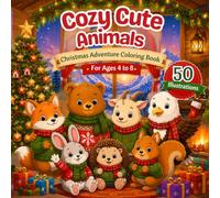 Cozy Cute Animals: Christmas Adventure Coloring Book: Mountain Animals for Kids Ages 3-8