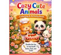 Cozy Cute Animals Coloring & Activity Book: Fun Coloring, Mazes, Tracing & Brain Games for Kids Ages 4-8