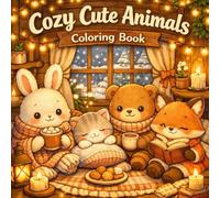 Cozy Cute Animals Coloring Book: Adorable Cozy Animal Scenes for Relaxation and Stress Relief | Coloring Pages for Adults & Teens