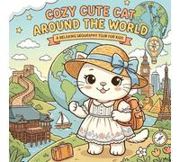 Cozy Cute Cat Around the World: A Relaxing Travel Coloring Book for Adults and Kids
