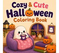 Cozy & Cute Halloween Coloring Book: Easy & Bold Kawaii Coloring Pages for Kids, Teens and Adults Featuring Adorable Ghosts, Pumpkins, Black Cats, Bats, Autumn Scenes and Cozy Halloween Friends.