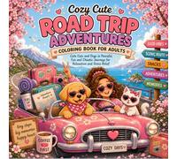 Cozy Cute Road Trip Adventures Coloring Book: Cute Cats and Dogs in Fun and Chaotic Travel Scenes for Relaxation and Stress Relief