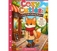 Cozy Cuties: Cozy Café Coloring Book: 50 Charming Coffee Shops, Warm Drinks, Cute Friends, and Relaxing Moments