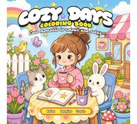 Cozy Days Coloring Book: Cute Moments to Colour and Relax | Adorable Girl, Cat & Bunny Scenes for Kids and Adults