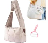 Cozy Dog Carrier Bag, Mini Dog Purse Carrier for Outings, Warm Cute Pets Bags with Secure Harness Clip, Cat Shoulder Bag for Carry Small Dogs and Cats