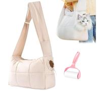 Cozy Dog Carrier Bag, Mini Dog Purse Carrier for Outings, Warm Cute Pets Bags with Secure Harness Clip, Cat Shoulder Bag for Carry Small Dogs and Cats