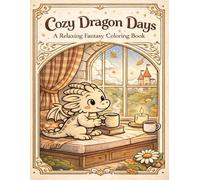 Cozy Dragon Days: A Relaxing Fantasy Coloring Book: Cute Magical Scenes for Stress Relief, Mindfulness, and Cozy Creativity