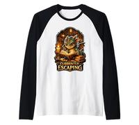 Cozy Dragon Reader Fantasy Core Actualmente escapando Camiseta Manga Raglan