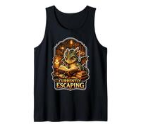 Cozy Dragon Reader Fantasy Core Actualmente escapando Camiseta sin Mangas