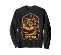Cozy Dragon Reader Fantasy Core Actualmente escapando Sudadera