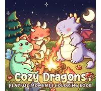 Cozy Dragons Coloring Book: Fantasy Animal Coloring Pages Featuring Tiny Winged Companions, Cute Hygge Moments, and Magical Scenes for All Ages